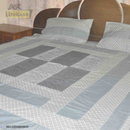 3 Piece Bedsheet with Light Grey ZigZag Print