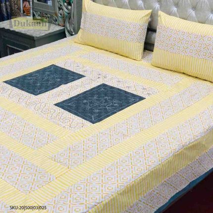 3 Piece Bedsheet with Light Yellow
