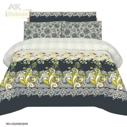 3 Piece Bedsheet with Floral Design