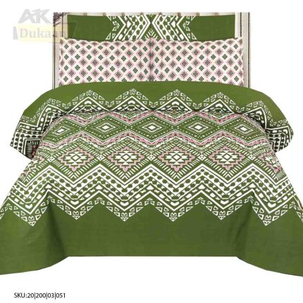 3 Piece Green Bedsheet