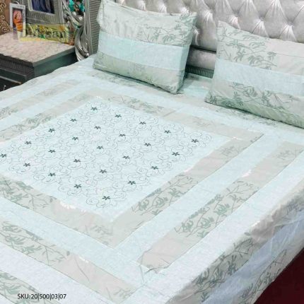  3 Piece Bedsheet with Patch Work