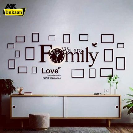 Elegant Family Wall Clock With Frames