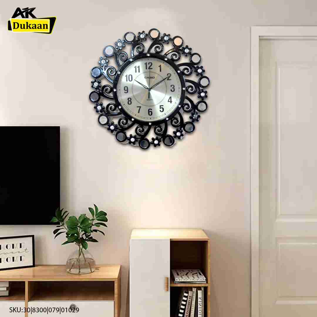 Wall Clock Black and Silver