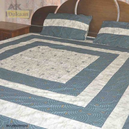 3 Piece Sky Blue Embroidery Bedsheet