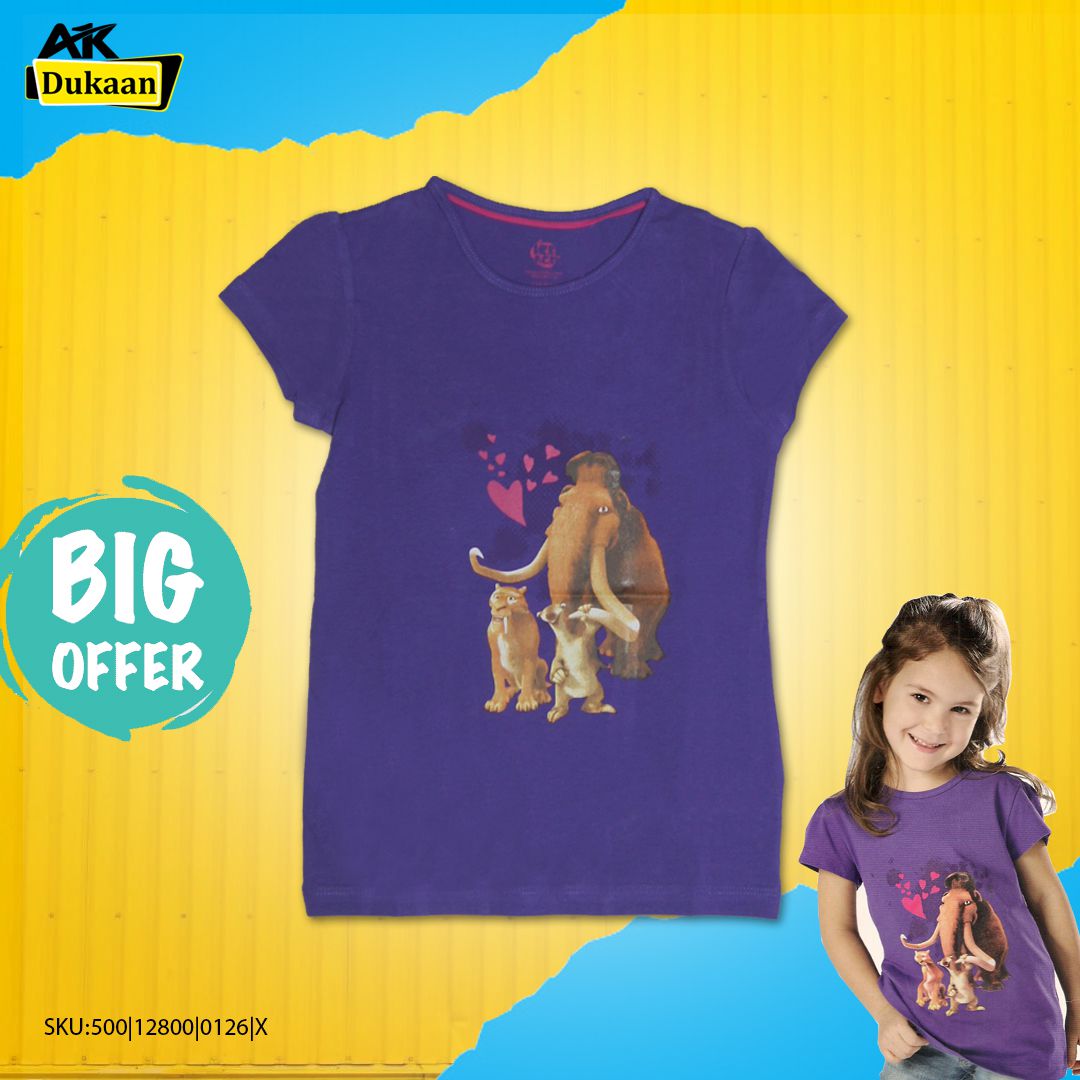 Purple Color Ice Age Girl's T-Shirt